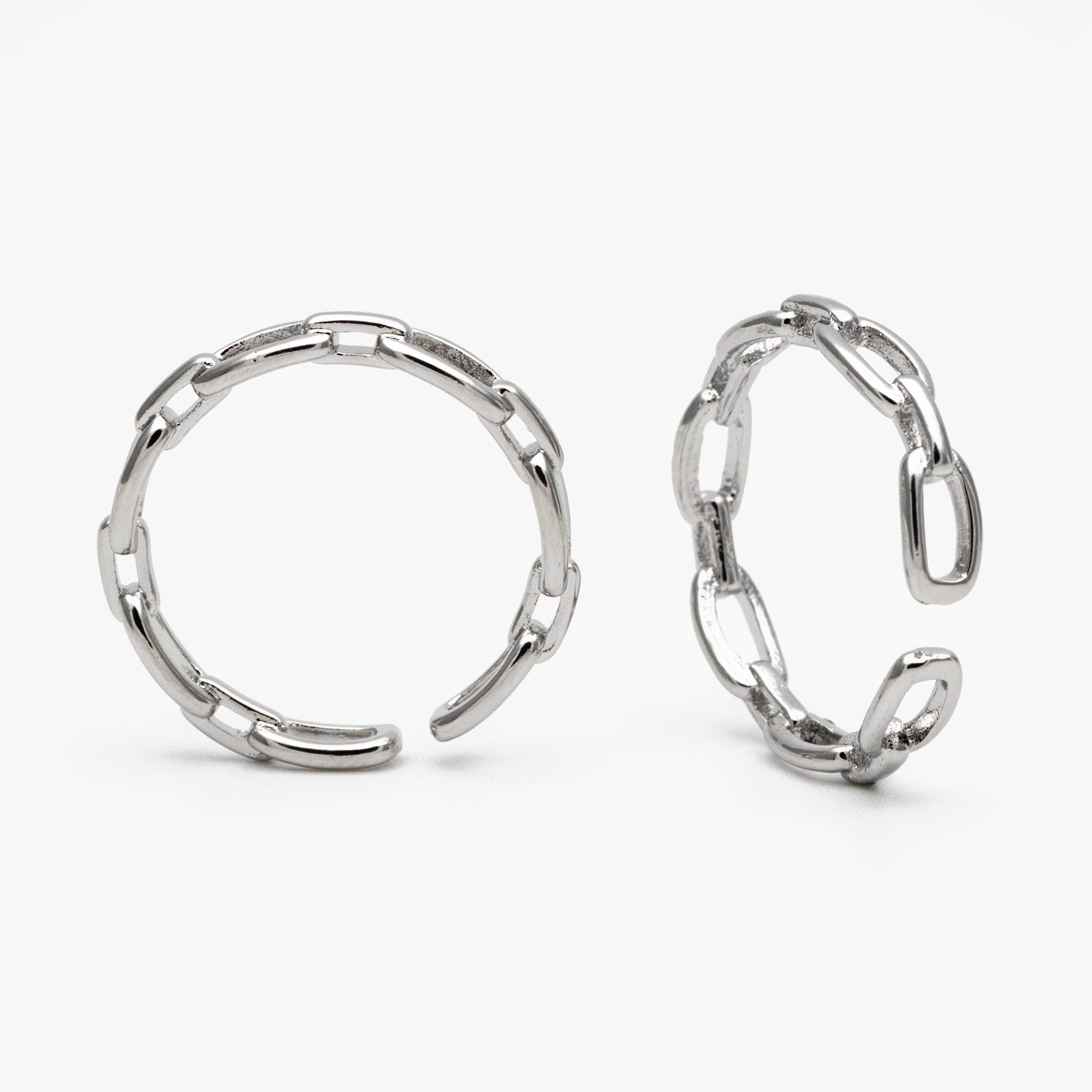 4pcs Gold/ Silver Chain Ring, Chain Ring, Adjustable Gold Ring, Dainty Rings, Adjustable Ring, Gold/ Rhodium Plated Rings (#GB-1695)